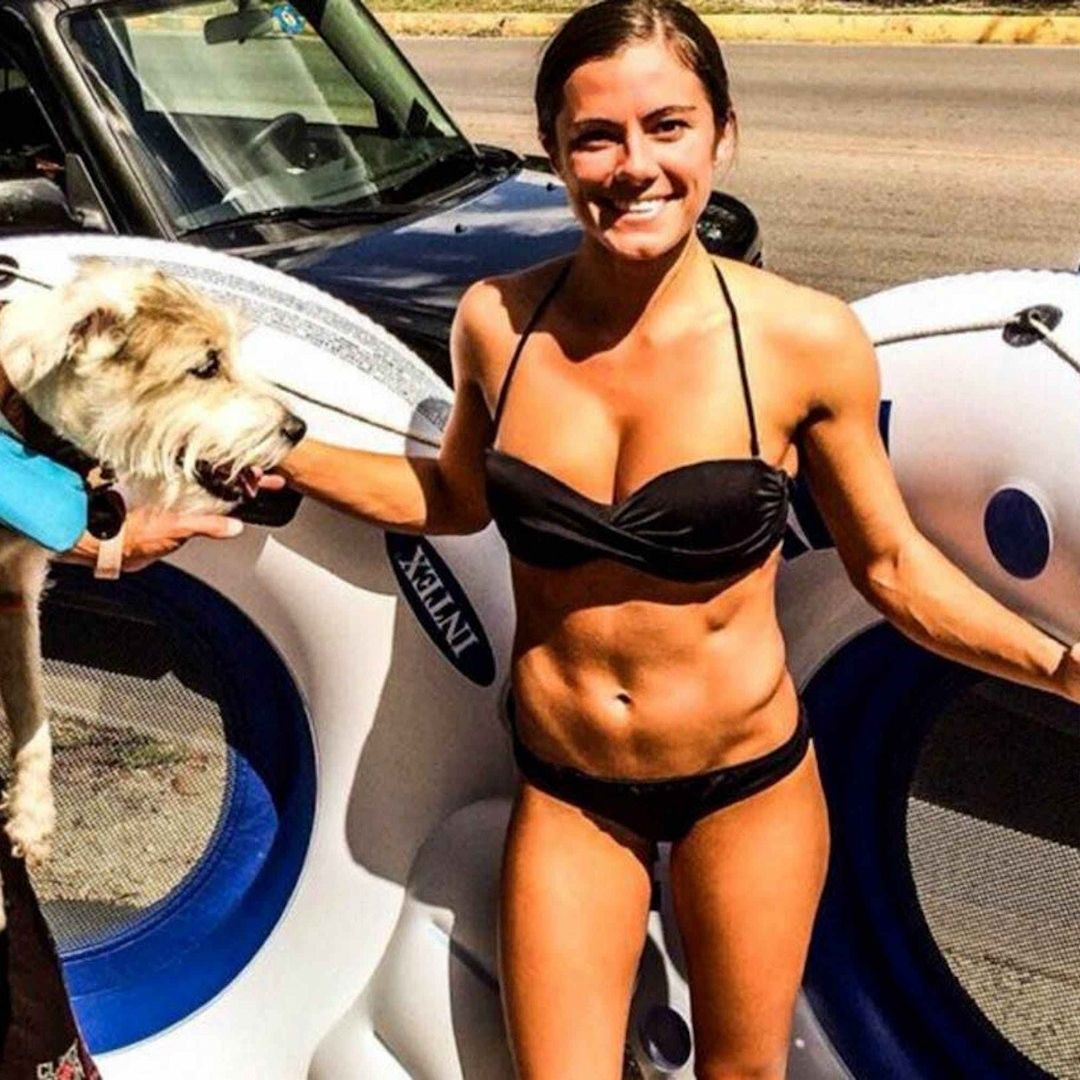 Kacy Catanzaro in a black bikini