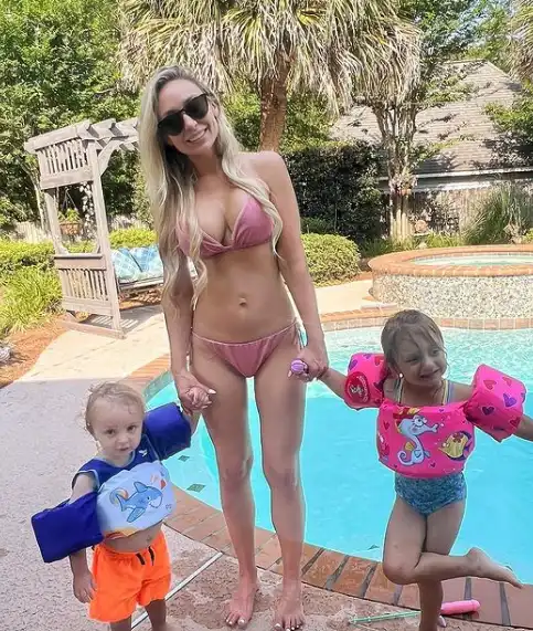 Reagan Charleston in Bikini With Her Children